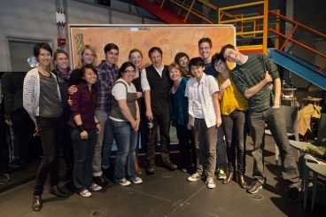 Robert Lepage with students in performance practicum.