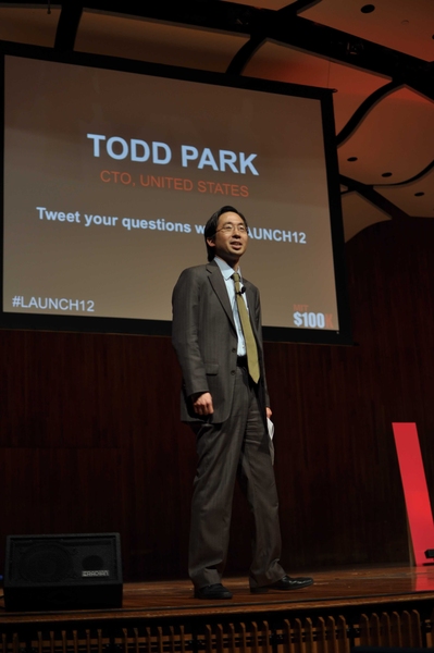 Todd Park, chief technology officer for the United States, delivers the keynote address at the $100K Business Plan Competition finale.