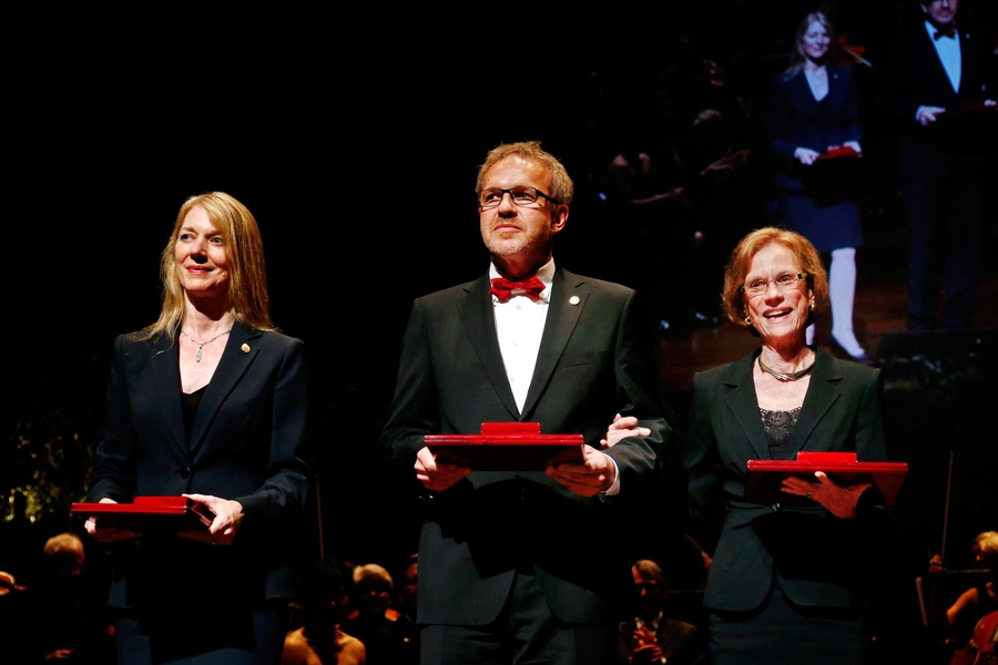 The Kavli Prize in neuroscience winners, from left, Cornelia Isabella Bargmann, Winfried Denk and Institute Professor Ann Graybiel.