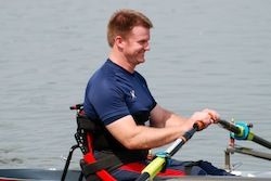 Ron Harvey '93 prepares to compete. 