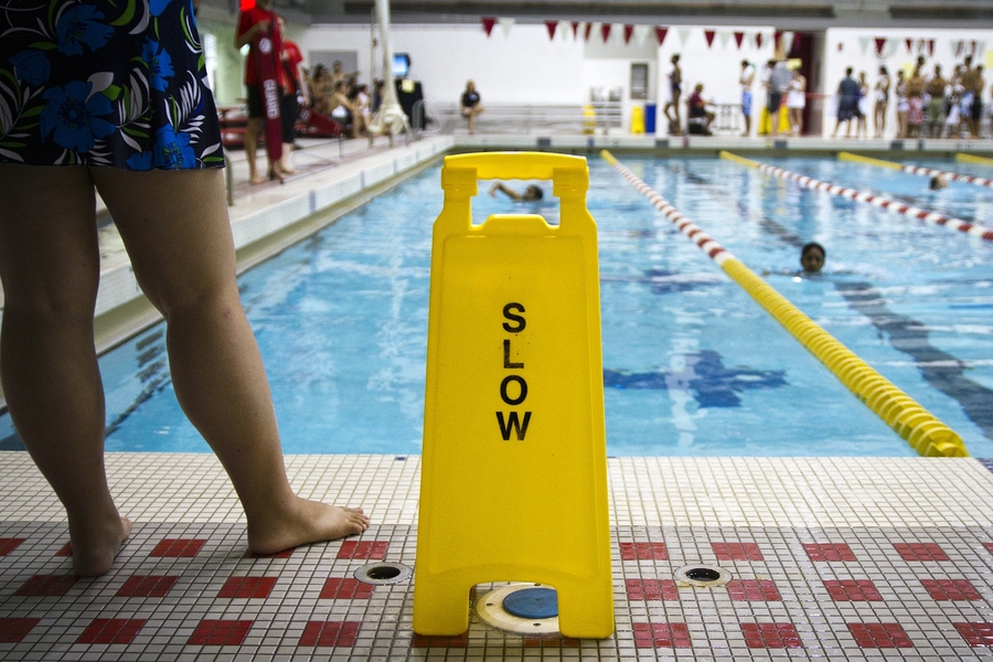 There is no time limit to the test, and students may select a lane that suits their speed. The only requirement is that students swim continuously for 100 yards — or two round trips across the width of the Z Center pool.