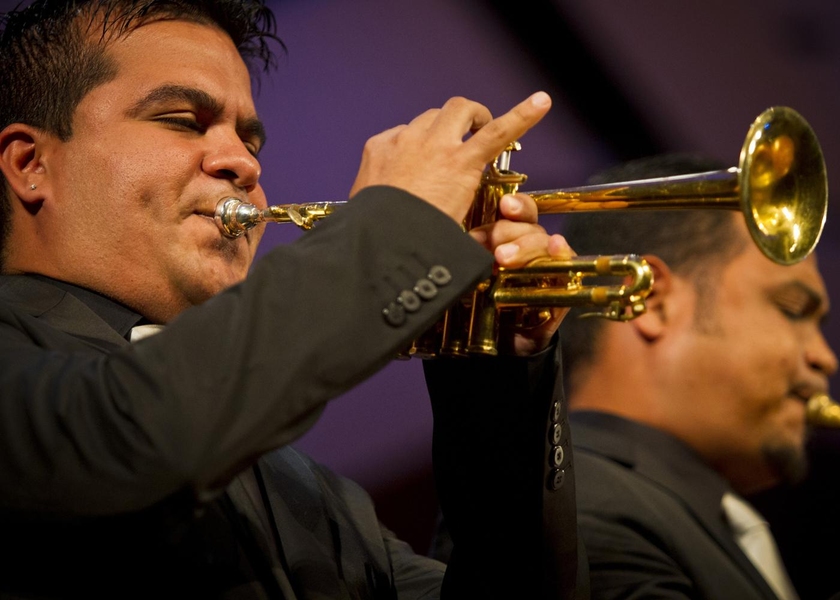 On Thursday evening, the Council for the Arts at MIT sponsored an Inauguration Celebration Concert with Venezuela's Caracas Brass, an ensemble of horns and percussion — from the larger Simón Bolívar Orchestra — that has previously toured internationally to great acclaim.