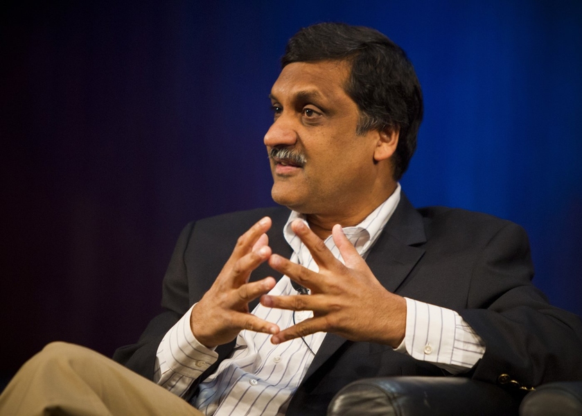 Anant Agarwal, president of the online-learning initiative edX and a professor of electrical engineering and computer science at MIT, discusses the gamification of learning during the morning session.