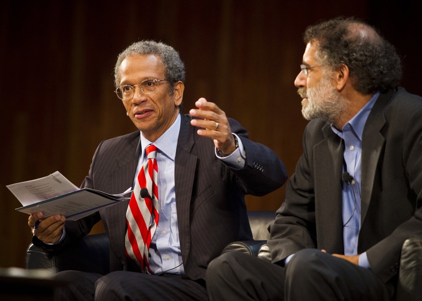 Hastings introduces the panel, which discussed ways to refine the learning process for MIT students.