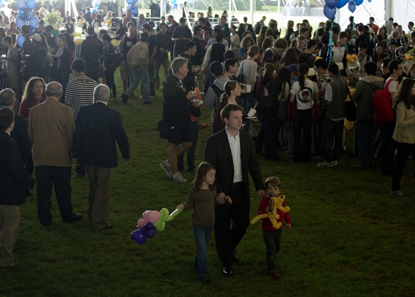 A global barbecue at the end of the day brought students, faculty, staff, alumni and friends together again on Killian Court.