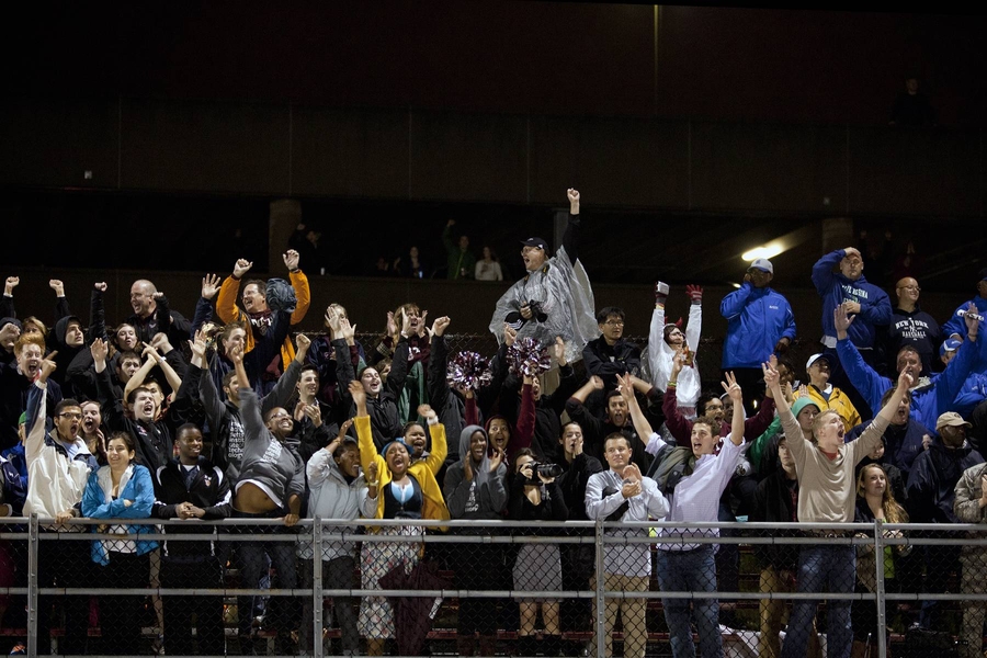 MIT fans erupt at the end of the game after MIT scored with 35 seconds left to go ahead by one point.