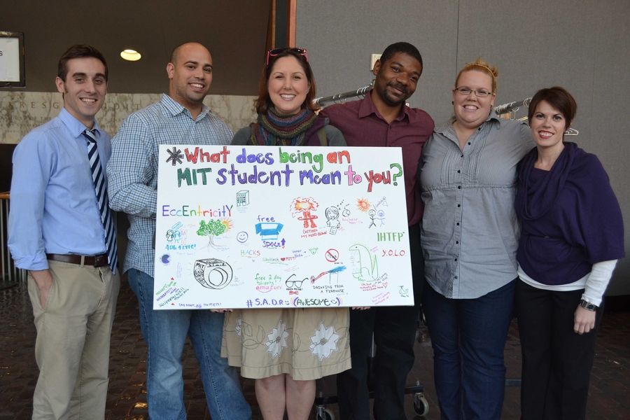 Several student groups, departments and organizations were present at the MIT Wellness Fair, and the available staff and representatives were excited to interact with the students who attended. All 7 Area Directors (ADs) were in attendance and had two tables of activities for students to participate in.

From left to right: Mike Zakarian, Joshua Gonzalez, Laurel Dreher, James Reed, Becky Kjaerby...