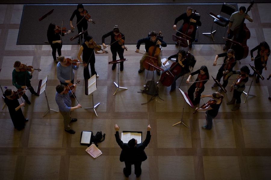 On Saturday, Dec. 15 at 11:30 a.m. in MIT's Lobby 7, string players in the MIT Symphony Orchestra and other area musicians played a musical memorial for victims of Friday's elementary-school shooting in Newtown, Conn.