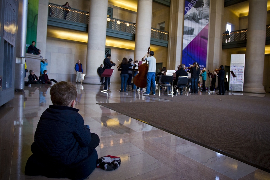 On Saturday, Dec. 15 at 11:30 a.m. in MIT's Lobby 7, string players in the MIT Symphony Orchestra and other area musicians played a musical memorial for victims of Friday's elementary-school shooting in Newtown, Conn.