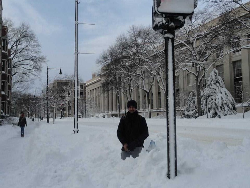 Approximately 2 feet of snow fell in Cambridge.