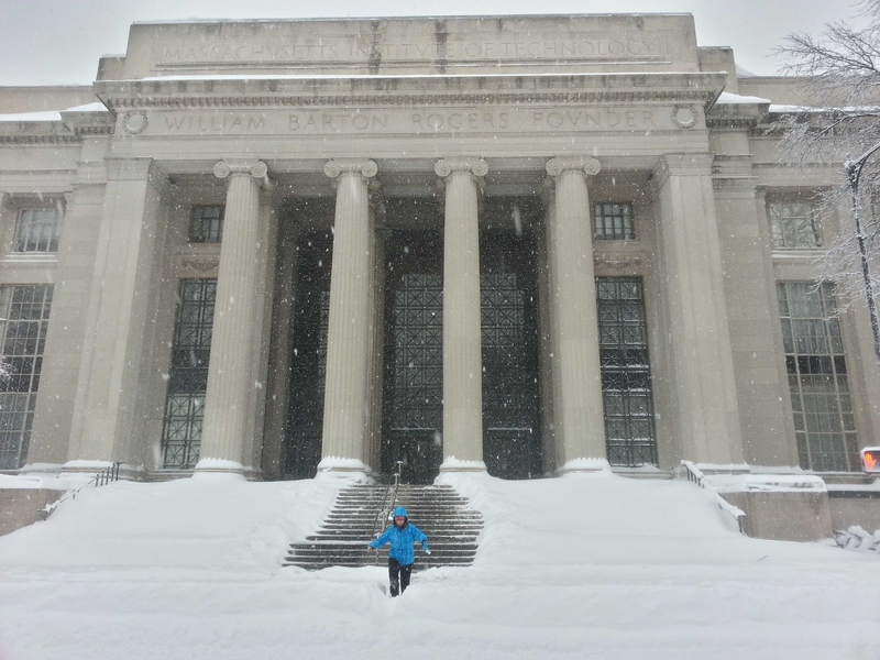 The steps at MIT's 77 Massachusetts Ave. entrance were kept clear through the diligent efforts of employees of the Department of Facilities.