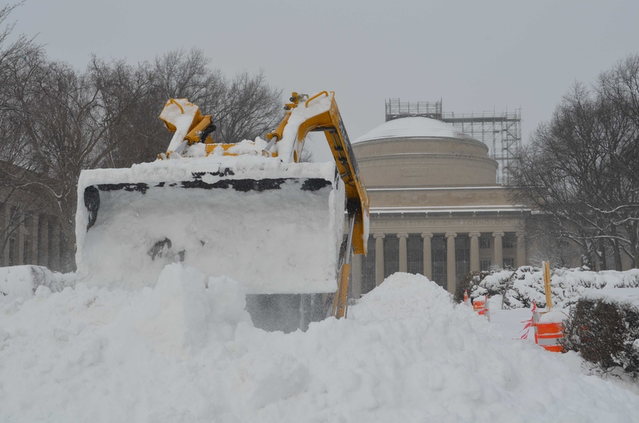 Facilities crews worked hard over the weekend to clear the snow as quickly as possible.