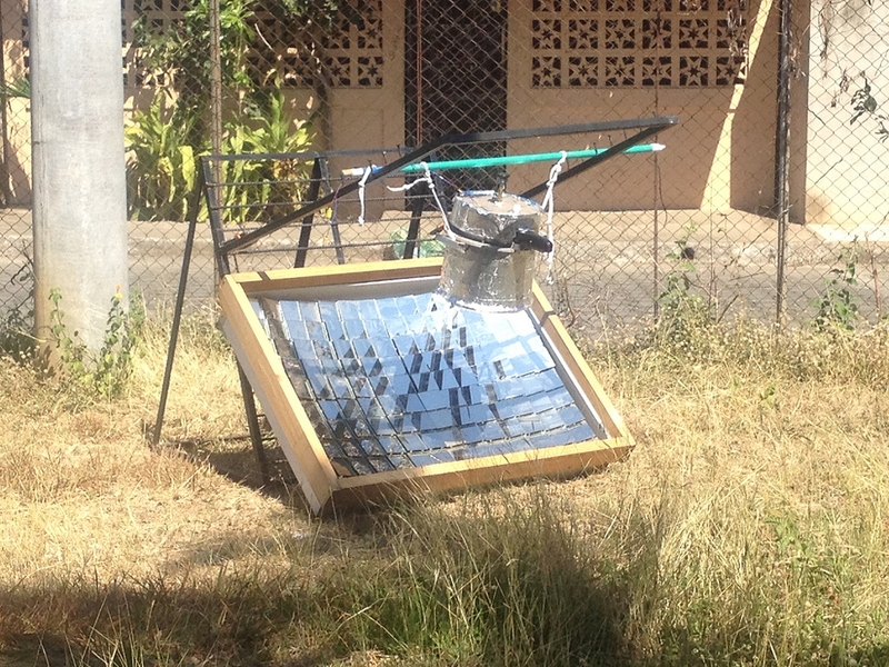 The SolarClave system in operation. It takes up to an hour to heat up to sterilizing temperature, then about 20 minutes to complete the sterilizing cycle.
