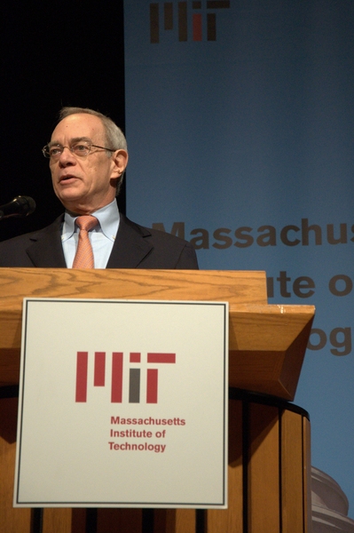 President L. Rafael Reif presents the opening remarks at the 2013 MIT Excellence Awards.