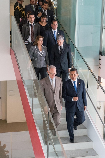 L. Rafael Reif and president Humala along with the delegation