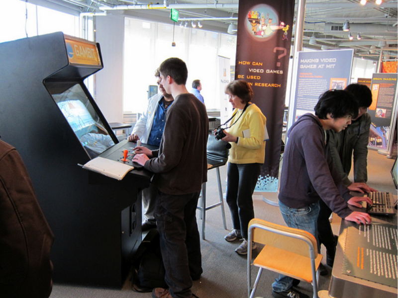 Games created by the MIT Game Lab are featured at the MIT Museum in their Sampling MIT display: "How Can Video Games be Used in Research?"