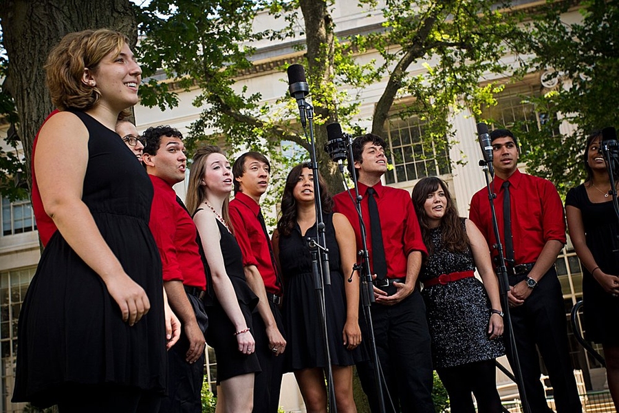 The MIT Chorallaries sang MIT's anthem at the ceremony.