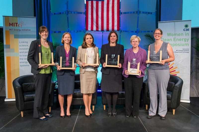 C3E Award recipients (from left): Kristen Graf, Kirstin Gunderson, Milo Werner, Rebecca Stanfield, Maxine Savitz, Erica Mackie 