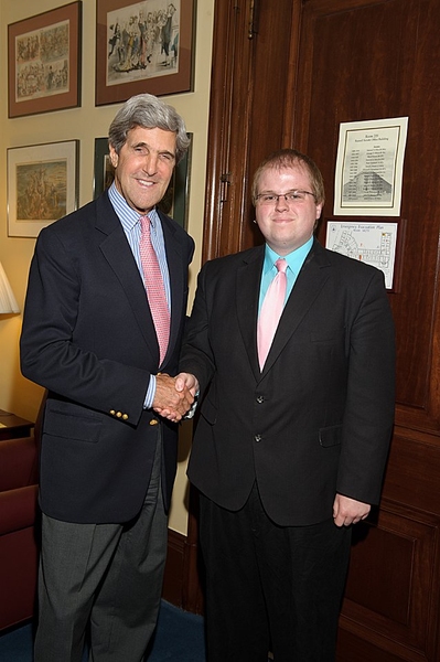 Hernandez met with former U.S. Senator John Kerry during a summer internship in the senator's Washington, D.C. office.