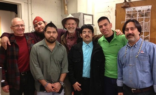 (From left) J. Kim Vandiver, Luis Aranda, Lorenzo Santillan, Ed Moriarty, Cristian Arcega, Oscar Vazquez, and Fredi Lajvardi. 
