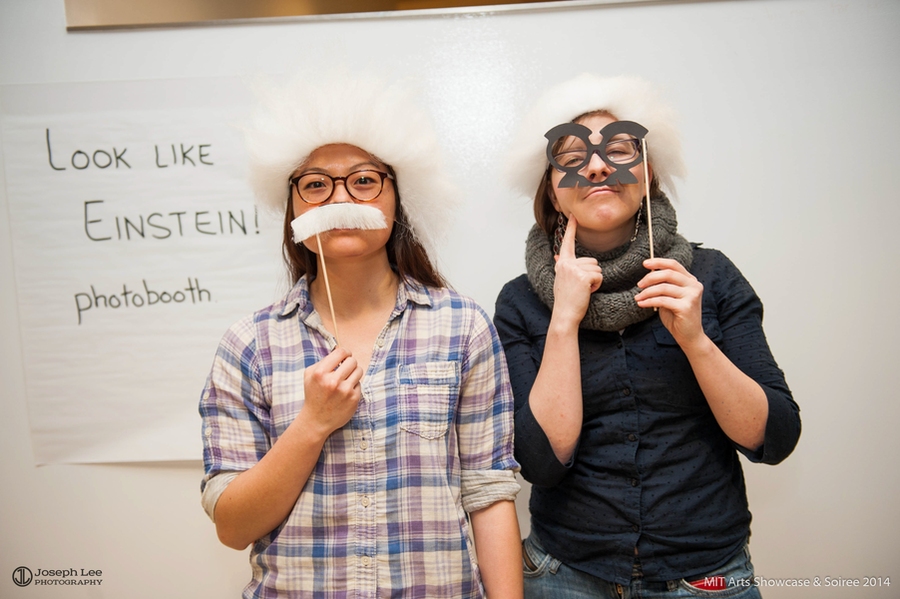 Einstein look-alikes at Arts Alumni Exchange launch party