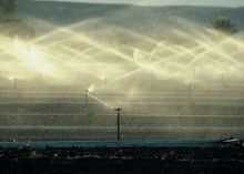 Pooled aquifer resources are often used for crop irrigation, such as this system in Yuma, Arizona. 