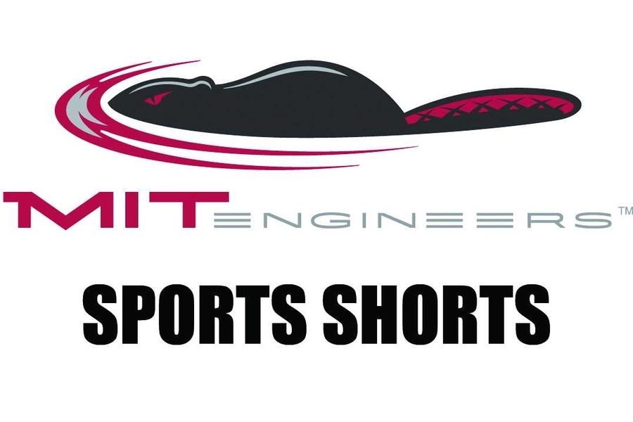 MIT Engineers beaver and text "MIT Engineering: Sports Shorts" is printed 