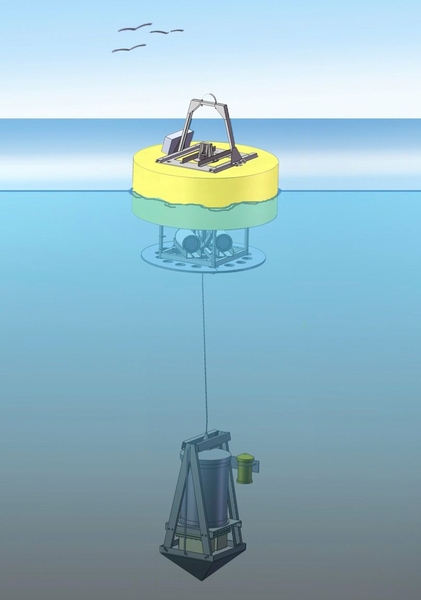 An artist's depiction of a drifting Environmental Sample Processor (ESP) robot.