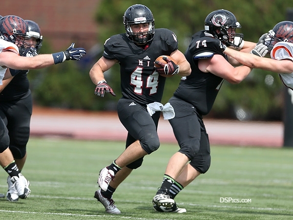 Justin Wallace '15 helped secure a win against Salve Regina.