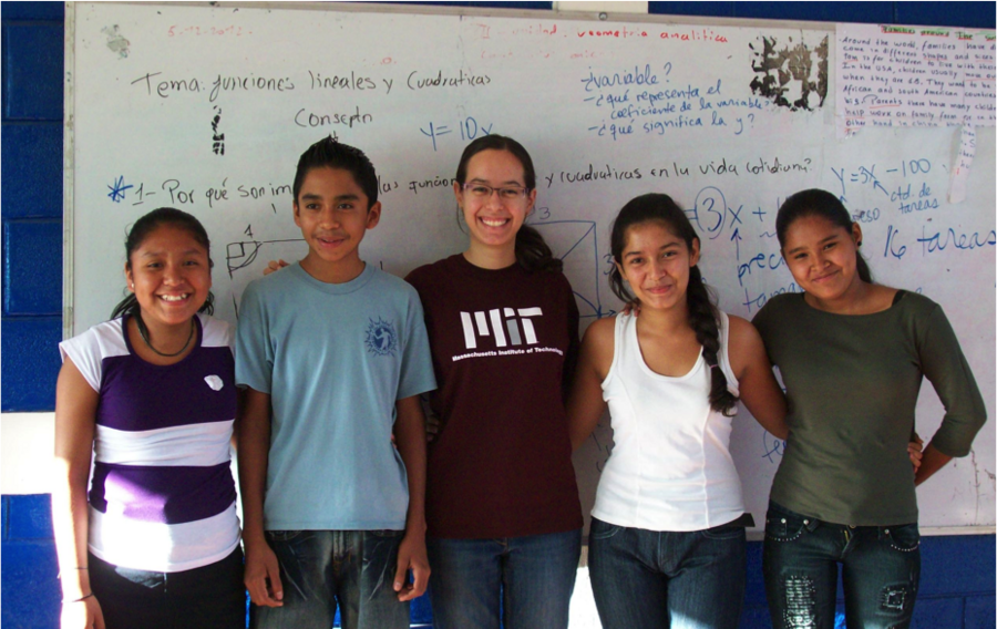 Sofia Essayan-Perez with a group of student videographers in Nicaragua.
