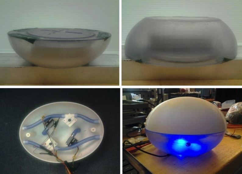 In the robot’s watertight chamber are its control circuitry, its battery, a communications antenna, and an inertial measurement unit, which consists of three accelerometers and three gyroscopes that can gauge the robot’s motion in any direction. 