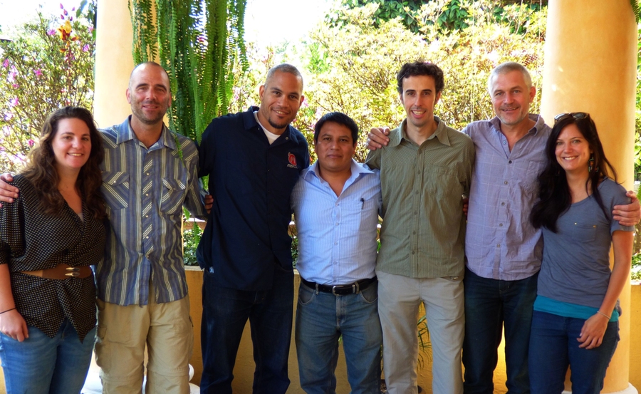On Oct. 1, MIT D-Lab began work with Soluciones Comunitarias in Guatemala to develop scalable, market-based, local community innovations intended to alleviate some of the causes of endemic poverty in rural areas. From left: Anna Moccia-Field, Community Enterprise Solutions; Bob Dillman, Community Enterprise Solutions; Kofi Taha, MIT D-Lab; Miguel Brito, Soluciones Comunitarias; Victor Grau Serrat,...