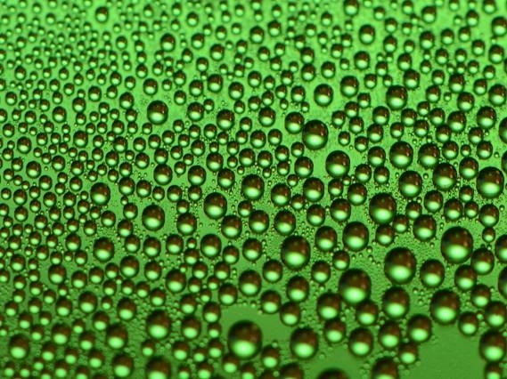 On typical hydrophobic coatings, droplets forming from high-temperature steam soon spread out to coat the surface, quickly degrading their performance. A coating developed by the DropWise team, seen here, maintains its ability to foster droplet formation over long periods. 