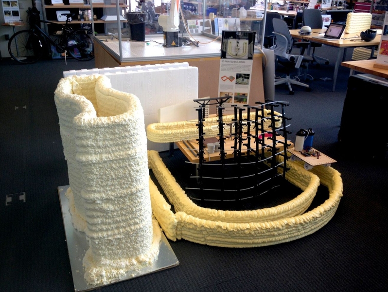 A 3-D-printed model made of polyurethane and reinforcements is displayed at the Mediated Matter Group at MIT Media Lab.