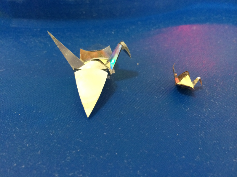 Magnet-powered "ducks" started as two-dimensional paper prints, which were then heated in an oven that caused them to automatically fold into shape.