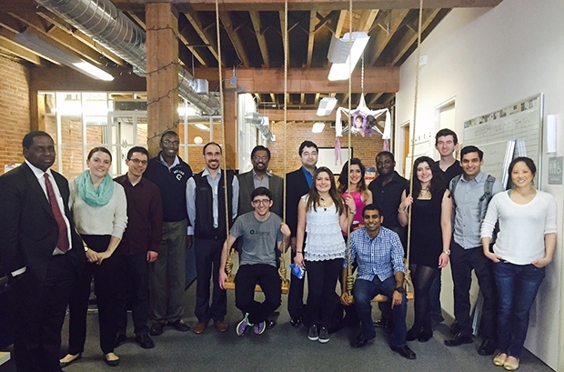 Start6 students enjoyed the chance to meet with Quizlet founder and CTO Andrew Sutherland (left swing) and Quizlet software engineer and EECS alumnus Arun Saigal '13, MEng '13 (right swing).
