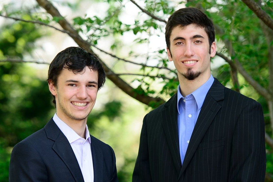 Justin Keenan (left) and Kevin Paroda of Pennsylvania State University are the 2015 $10,000 Lemelson-MIT "Use it!" undergraduate team winners.