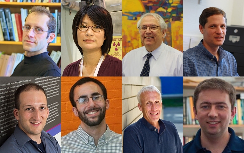 (Clockwise, from top left) Jacopo Buongiorno, Lin Wen Hu, Mujid Kazimi, Thomas McKrell, Michael Demkowicz, Kord Smith, Koroush Shirvan, and Michael Short