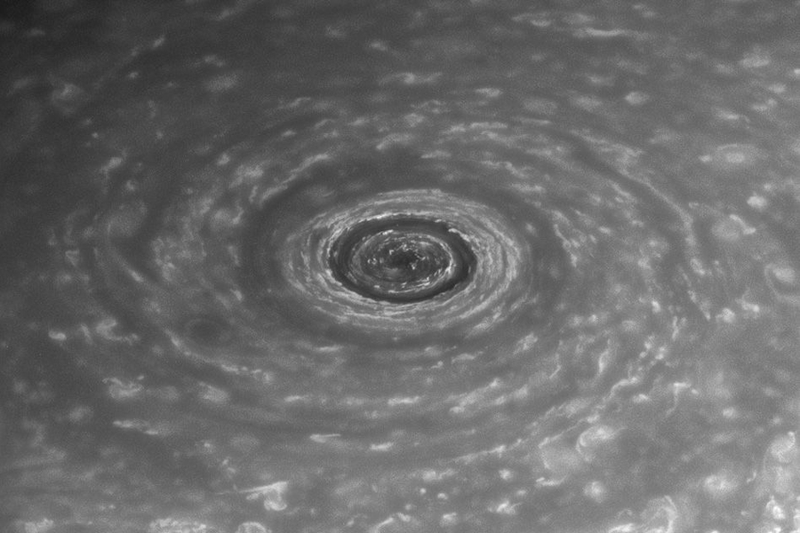 Saturn's north polar vortex.