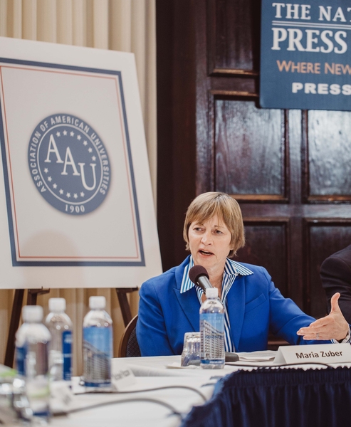 MIT Vice President for Research Maria Zuber discusses federal investment in science and engineering at the National Press Club in Washington. 