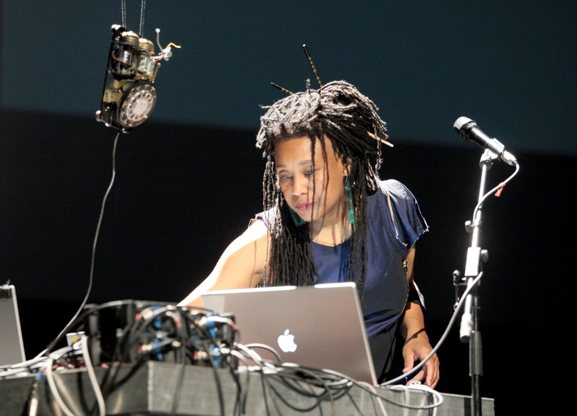 Pamela Z performing at Ars Electronica 2008 in Linz, Austria