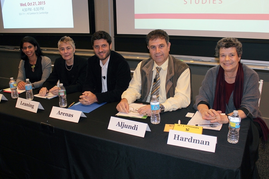 (From left) Serena Parekh, Jennifer Leaning, Nahuel Arenas, Ali Al Jundi, and moderator Anna Hardman

