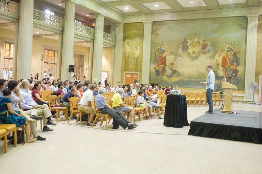 Eric Wilhelm '99, MS '01, PhD '04, founder of the company Instructables, gave the keynote address at MERE.