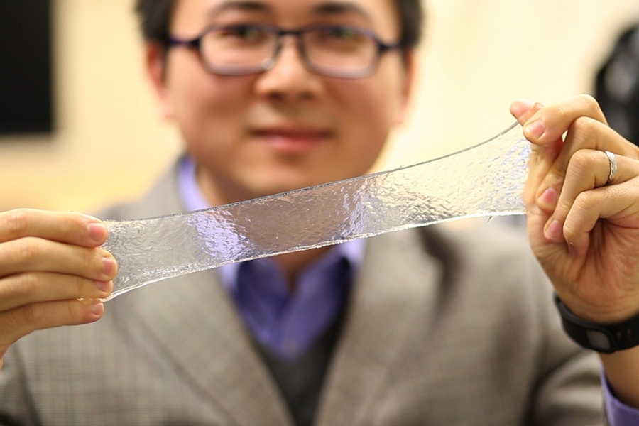 “Electronics are usually hard and dry, but the human body is soft and wet. These two systems have drastically different properties,” says professor Xuanhe Zhao (pictured here). 