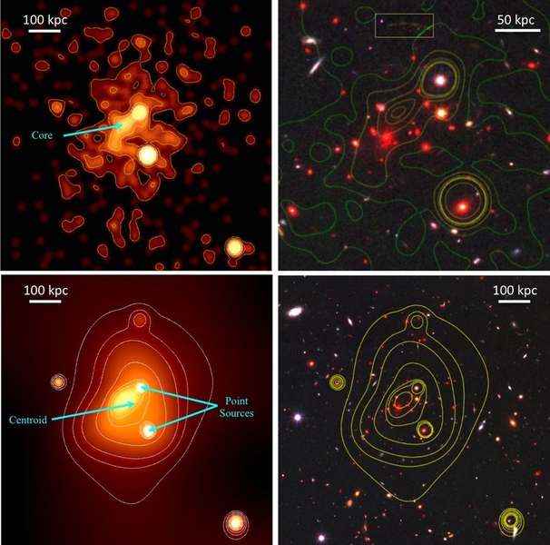 To get a more precise estimate of the galaxy cluster’s mass, Michael McDonald and his colleagues used data from several of NASA’s Great Observatories: the Hubble Space Telescope, the Keck Observatory, and the Chandra X-ray Observatory.