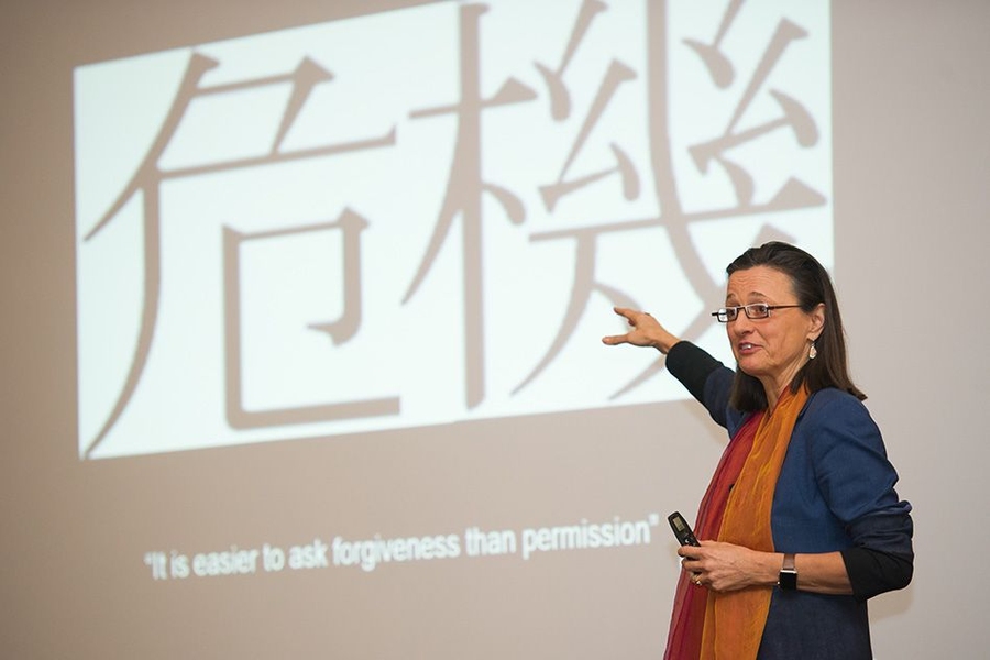 Xerox CTO Sophie Vandebroek delivered the keynote speech at the SuperUROP Research Preview.
