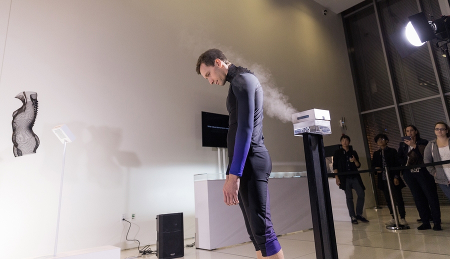 Installation view of bioLogic's Second Skin from the MIT Media Lab's Tangible Media Group