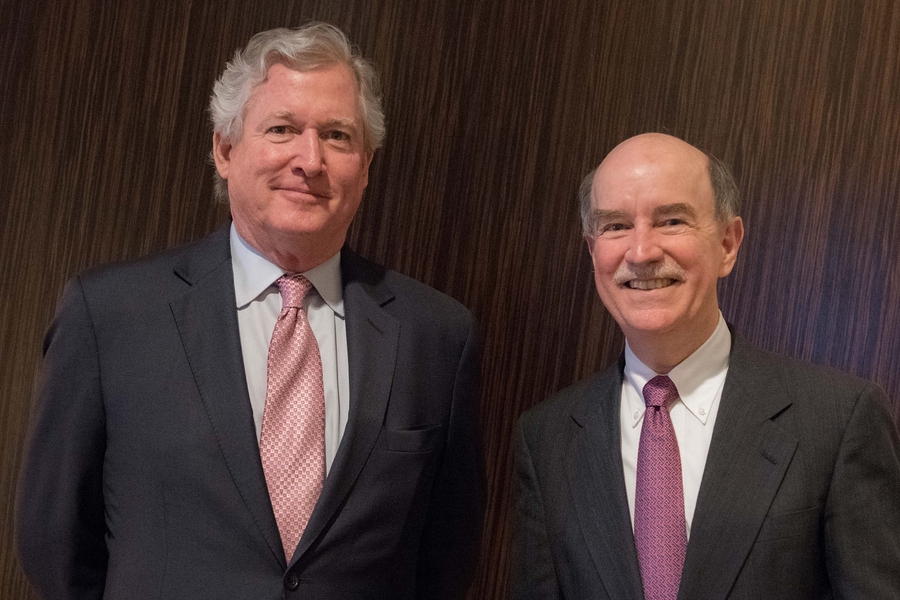 Exelon President and CEO Chris Crane (left) with MIT Energy Initiative Director Robert Armstrong