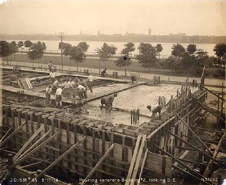 MIT Cambridge campus under construction. 