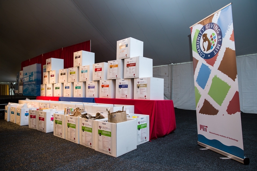 Thousands of collection-drive items donated by 40 MIT departments — including books, school supplies, toiletries, canned goods, and sports equipment for youth — were delivered to 23 nonprofit organizations in the region by MIT community members.
